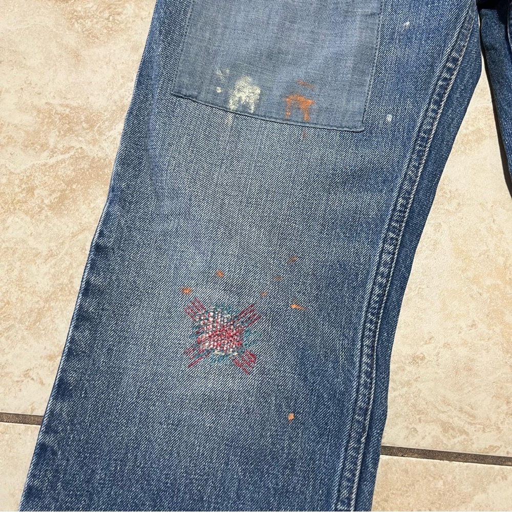 Levis 501 Patchwork Button Fly Blue Denim Jeans M… - image 5